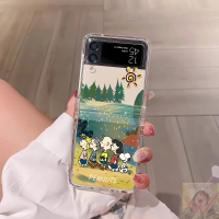 เคสโทรศัพท์ลายการ์ตูนสนูปปี้วิลล่า, สำหรับ Samsung Galaxy Z Flip 6 5G Z Flip3 4 5 และ OPPO FIND N2 /