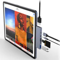 USB C Hub for iPad Pro MacBook Pro/Air 2021 M1 USB Type C Adapter HDMI-compatible USB SD/TF Card Reader 3.5mm Jack PD