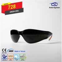 Action Eyewear 728 IR5 แว่นตา เชื่อม เหล็ก แว่น เชื่อม ตัดแสง แว่น ดำ อ๊อก นิรภัย กันสเก็ต เลนส์ กระ