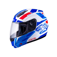 【SOL Helmets】SM-3可掀式安全帽 (戰將_白/藍紅) ｜ SOL安全帽官方商城