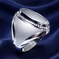 Cincin Pria Ikat Batu Akik SAN950 EB16 - Perak 950 Custom Handmade | Ring Kosongan Koleksi Premium m