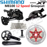 SHIMANO DEORE XT M8100 Groupset 32T 34T 36T 170 175mm Crankset Mountain Bike Groupset 1x12 Speed CSMZ901 M8100 Rear Derailleur