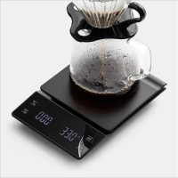 Drip Coffee Scale with Timer 3kg/0.1g Digital Kitchen Weight Grams High Precision Espresso Scale with Back-Lit LCD Display