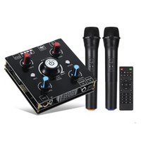 Dual Microphone Karaoke Machine Bluetooth 5.0 Sound Power Amplifier Integrated Amp &amp; U-Disk Player Home Audio Subwoofer System