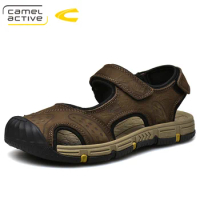 Camel Active 2019 New High Quality Summer Men Sandals Genuine Leather Comfortable Cow Leather Shoes Fashion Casual Shoes 19363