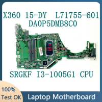 For HP Pavilion 15-DY 15T-DY L71755-601 L71755-001 Mainboard Laptop Motherboard DA0P5DMB8C0 With SRGKF I3-1005G1 CPU 100% Tested
