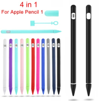 4-in-1 Adapter Anti Lost Pencil Silicone Case Skin Touch For Apple Pencil 1 Case Portable For iPad Pencil 1st Stylus Pen Holder