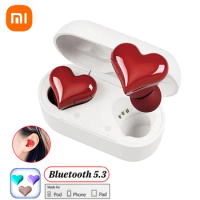 Xiaomi Heart Shaped Wireless Earphones TWS Earphones Bluetooth Compatible Earphones Women's Fashion Game Earphones Girl Famale