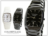 柒彩年代【NE309】酒桶型精密陶瓷腕錶 藍寶石鏡面手錶 范倫鐵諾Valentino~單支價格