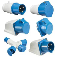 (1)Blue Range AC220V-250V 16 AMP 3 Pin Industrial Site Plug &amp; Sockets IP44 2P+E Male/Female Industry Electrical Socket