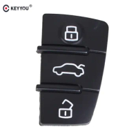 KEYYOU 3 Button Pad Rubber Remote Key Pad Shell Fob For Audi A3 A4 A5 A6 A8 Q5 Q7 TT S LINE RS Car Key Case cover