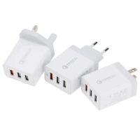 300pcs Quick Charge 3.0 USB Charger Universal 3Port 18W Wall Travel Fast Charging Adapter for iPhone Samsung Cellphone Tablet