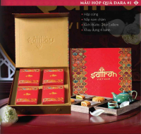 Set quà bánh trung thu Saffron Việt Nam hôp cứng nam châm 4 bánh và 6 bánh