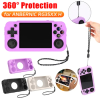 Soft Silicone Case for ANBERNIC RG35XX H Game Console Protective Shell with Lanyard Shockproof Dustproof Protective Cover