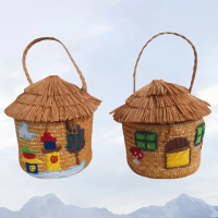 2026 Small House Straw Bag Handbag Thatched House Craft 2024 Summer Creative Design New July Trend