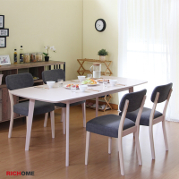 【RICHOME】安麗絲餐桌椅組(一桌六椅)W150-194 × D90 × H75 cm