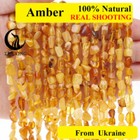 Zhe Ying 100% Natural Amber Beads Nuggets Semi Precious Amethyst Morganite Topaz Beads For DIY Jewerly Making