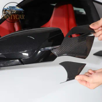 Real Carbon Fiber Car Rearview Mirror Lower Decorative Cover Sticker For Chevrolet Corvette C8 Z51 Z06 2020-2023 Car Accessories
