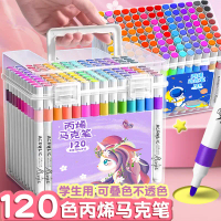 Acrylic markers are washable, opaque, can be layered, are waterproof, quick-drying, and suitable for