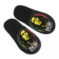 Jamaica Reggae Rock Bob Marley House Slippers Women Soft Memory Foam Slip On Hotel Slipper Shoes