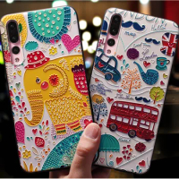 For Sony Xperia 5 Case 3D Cartoon Relief Soft Silicone Back Cover For Sony Xperia 5 Phone Cases Xperia5 Protection Capa Bumpers
