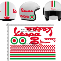 Helmet stickers Suitable for GamesMonkey Helmet Casco Kit Vespa Rosso ROT Italia helma Viny Polished red