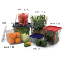 PC四方食物儲備箱 米桶 儲物箱 廚房密封塑料收納箱冰箱保鮮盒