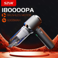 SZUK 180000PA Vacuum Cleaner Car Wireless Handheld Home Portable Cleaning Mini Suction Powerful Machine StrongAppliance Cleaners