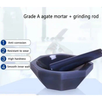 High Quality Natural Agate Mortar and Pestle For Lab Grinding Natural Grinding Mortar Wear-Resistant