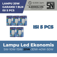 [COD 1 PAK] 20 Watt 5 Pcs - Lampu LED Jumbo Tabung Cahaya Putih E27 Garansi 1 Bulan / Lampu LED Mura