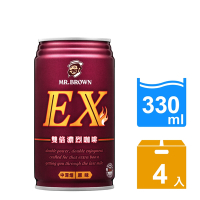 金車 伯朗EX雙倍濃烈咖啡(330mlx4罐)