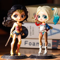 Qposket Wonder Woman Harley Quinn Joker Anime figure Model Toys Cake Decoration Collection Doll Birthday Gift For Friends