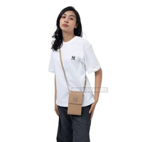 MLB NEW YORK MONOGRAM LEATHER PHONE BAG IN BEIGE