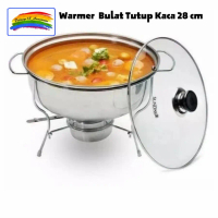 Warmer Bulat 28Cm / Baskom Tempat Sayur Soup Prasmanan Saji Stainless