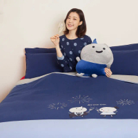 【YVONNE 以旺傢飾】100%美國棉四季被-綻放40 靛藍(單人 純棉 棉被 水洗)