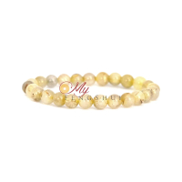 8mm Natural Golden Rutile Rutilated Quartz Bracelet for Wealth Luck