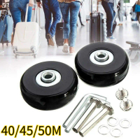 2pcs/Set Rubber Suitcase Wheels Roda Koper Pengganti 40 45 50mm Luggage Replacement Wheel Wheels Rod