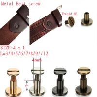 20sets D4(M3) slotted Metal Binding Belt Chicago Screws Studs Rivets For Photo Album Desk calendar Leather Craft Belt Wallet