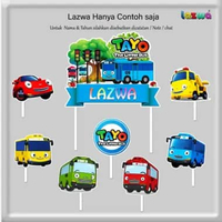 Topper cake tayo custom nama hiasan kue & buket