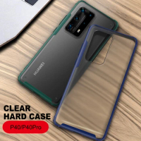 P40 Phone Case for Huawei P40 Pro Case Cover Soft TPU Silicone Frame Matte Translucent PC Hard Case for P40 Pro Capa
