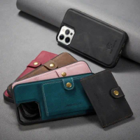 Removable Leather Card Wallet Phone Case For Samsung Galaxy S22 S21 Plus S20 FE Note 10 20 Ultra Holder 2 in 1 Back Cover