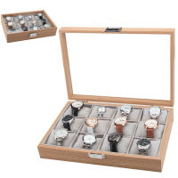 手錶盒 首飾收 納盒子 玻璃天 窗木質 製腕錶箱手錶展示盒錶箱