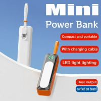 Power Bank Mini Fast Charging Portable with Led Lighting Powerbank Energy Capsule Ultra Thin PortableExternal Auxiliary Battery