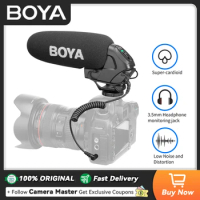 BOYA BY-BM3030 On-Camera Super-Cardioid Shotgun Microphone with 3.5mm Input for Universal DSLR Cameras Video Audio Recorders