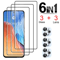 6in1 Tempered Glass for Xiaomi Redmi 12 12c. Note 12S 12 Pro 4g 5g Clear Black Screen Protector Camera Lens Protective Film