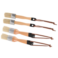 Chalk And Wax Brushes Include Flat And Round Chalked Paint Brush With Bristles, Multi-Use Brushes(4 Pieces)