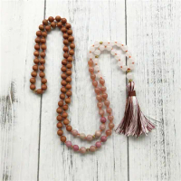 Divine Sandalwood Sunstone Mala 108 Mala Beads Necklace Buddhist Prayer Meditation Necklace Energy Awareness Tranquility Divine