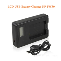 LCD USB Battery Charger NP-FW50 For Sony NEX-7 NEX-6 5N 5R 5T A7S A7R A7II A7RII A6400 A5100 A6000 A6100 A6300 A6500 A3500 ZVE10
