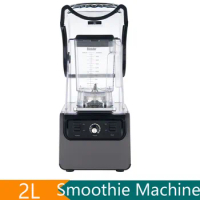 2L Silent Smoothie Machine Commercial Electric Blender Heavy Duty Blender Fruit Smoothie Machine Soundproof Cover Food Blender