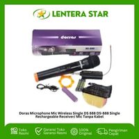 Doras Microphone Mic Wireless Single DS 888 DS-888 Single Rechargeable Receiver/ Mic Tanpa Kabel